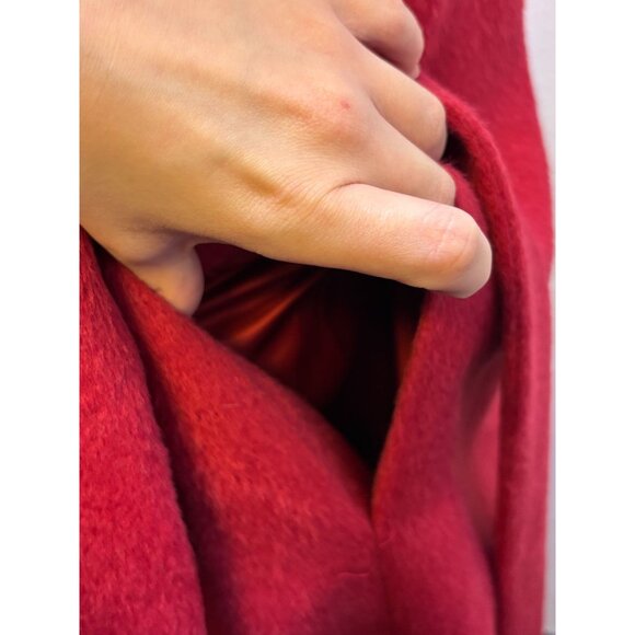Katherine Kelly Womens Red Belted Wool/Alpaca Coat Size 12 - Picture 9 of 14